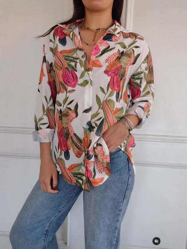 Women's Loose Casual Print Shirt Top
