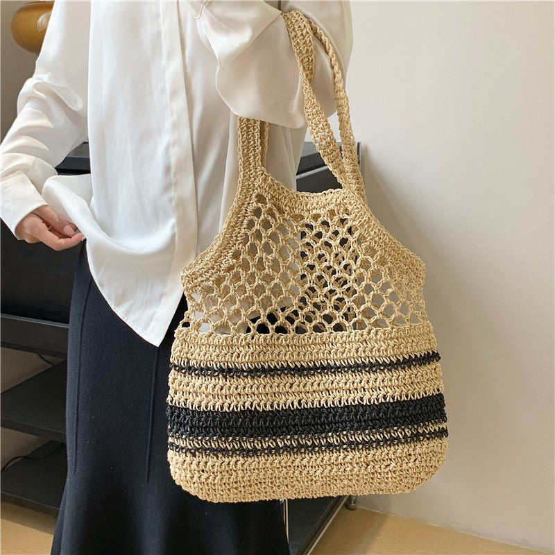 Grass Woven Hollow Bag Single Shoulder Handle
