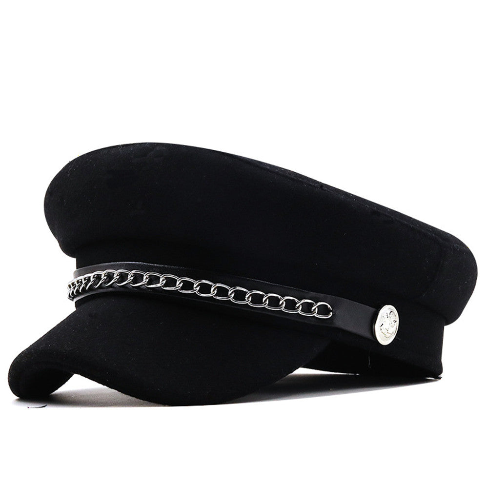 Street Versatile Chain Military Hat Fashion