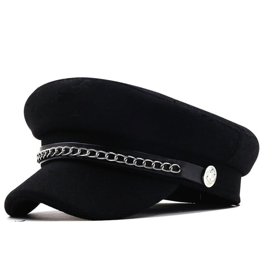 Street Versatile Chain Military Hat Fashion