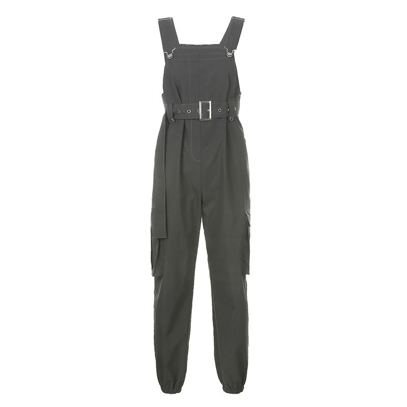 Fashion High Waist Loose Slim Overalls Hip Hop Street Casual Trousers