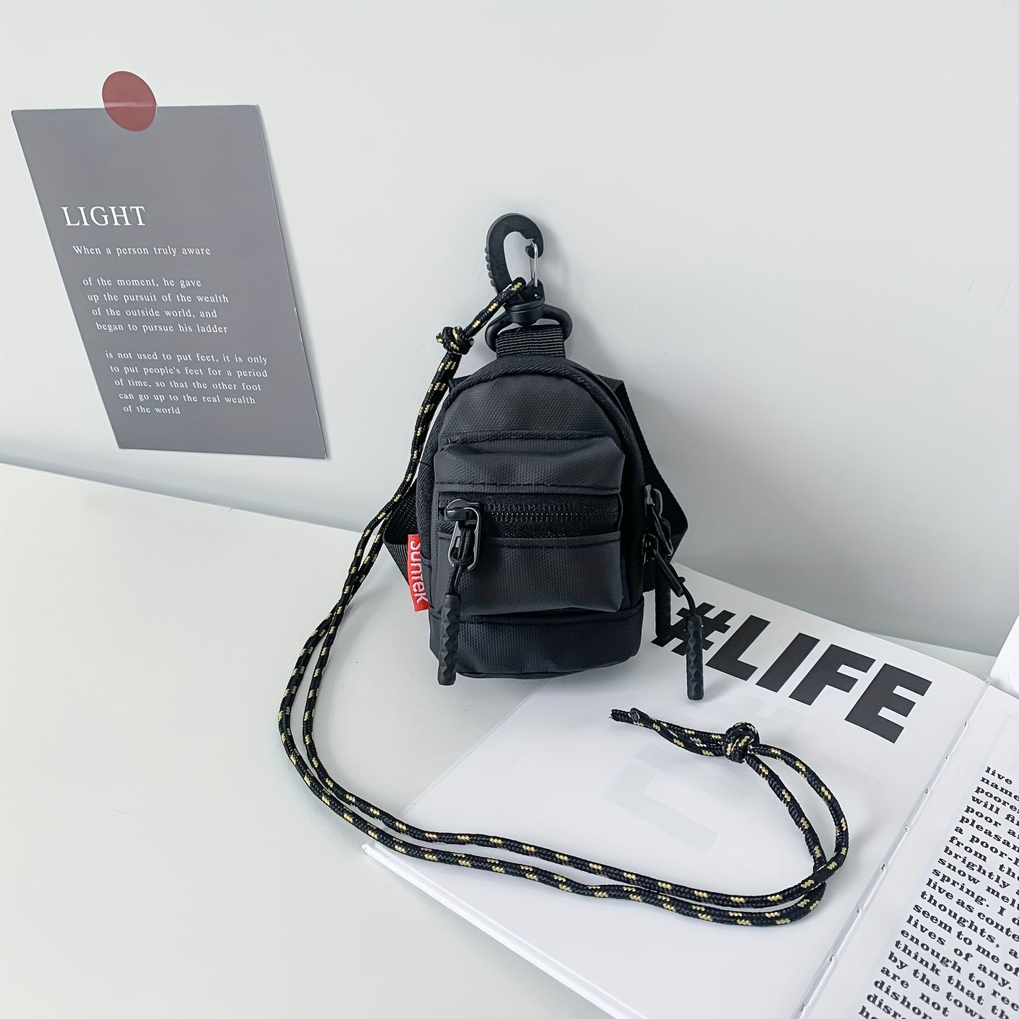 1pc New Mini Backpack For Men And Women With Lanyard, Single Shoulder Crossbody Bag, Changes Earphones, Key Hanging Bag