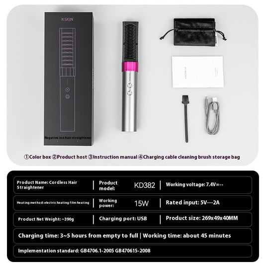 Anion Wireless Straight Comb Wireless Rechargeable Version Portable Dual-purpose