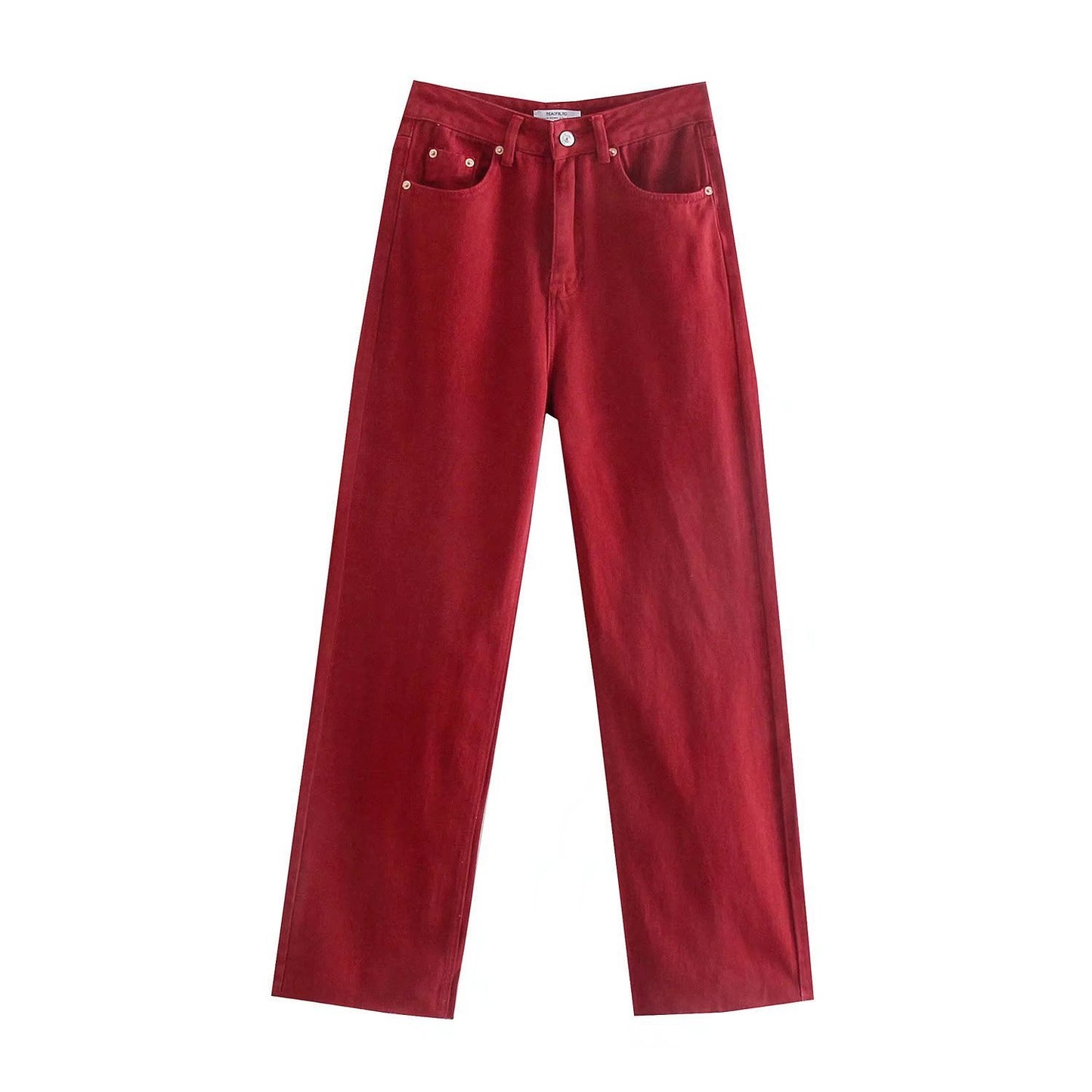 Women's High Waist Colorful Jeans Loose Slimming Wide Leg Pants