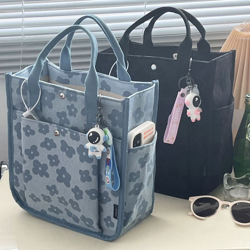 Three-dimensional Thickened Student Canvas Bag With Magnetic Buckle