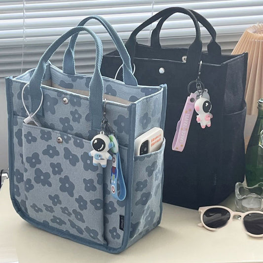 Three-dimensional Thickened Student Canvas Bag With Magnetic Buckle