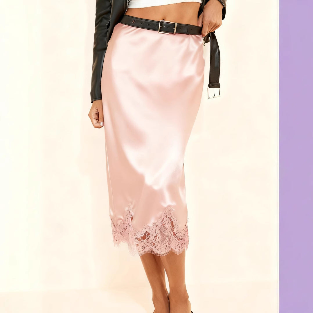 Women's Lace Patchwork Color Block Skirt