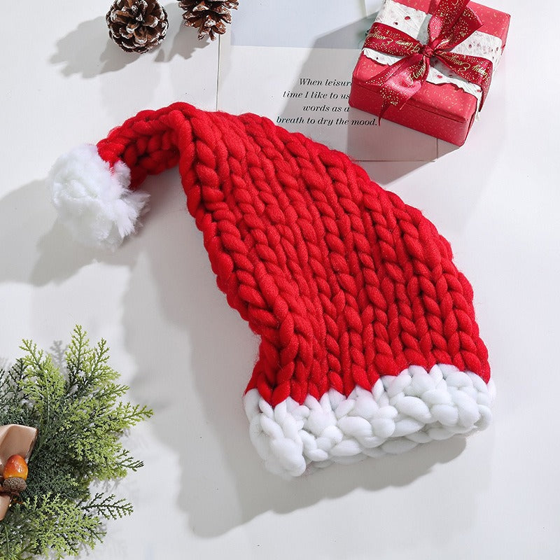 Christmas Hat Coarse Fur Knitted Hat Cute Warm