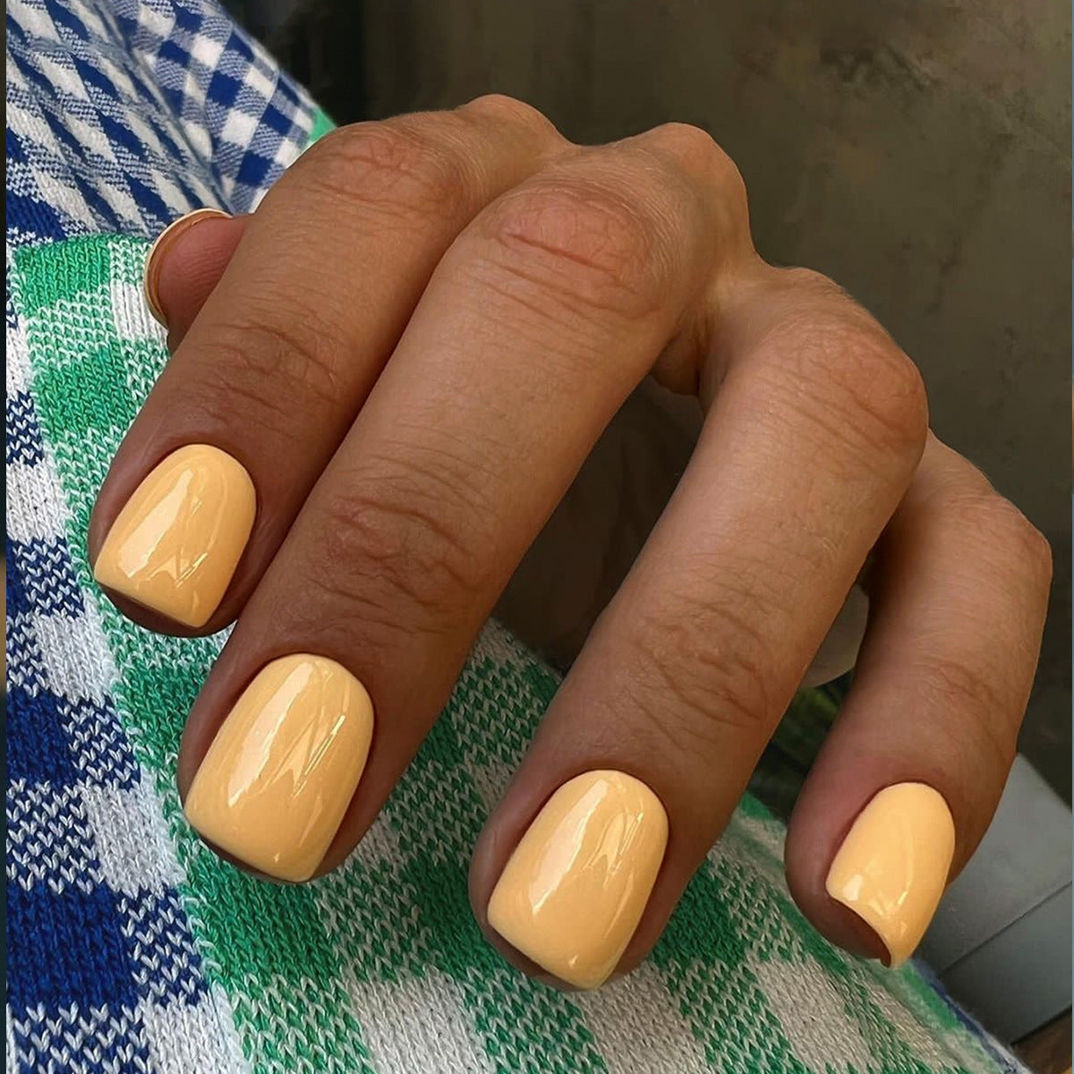Short Square Solid Color Nail Shaped Piece Wear Armor