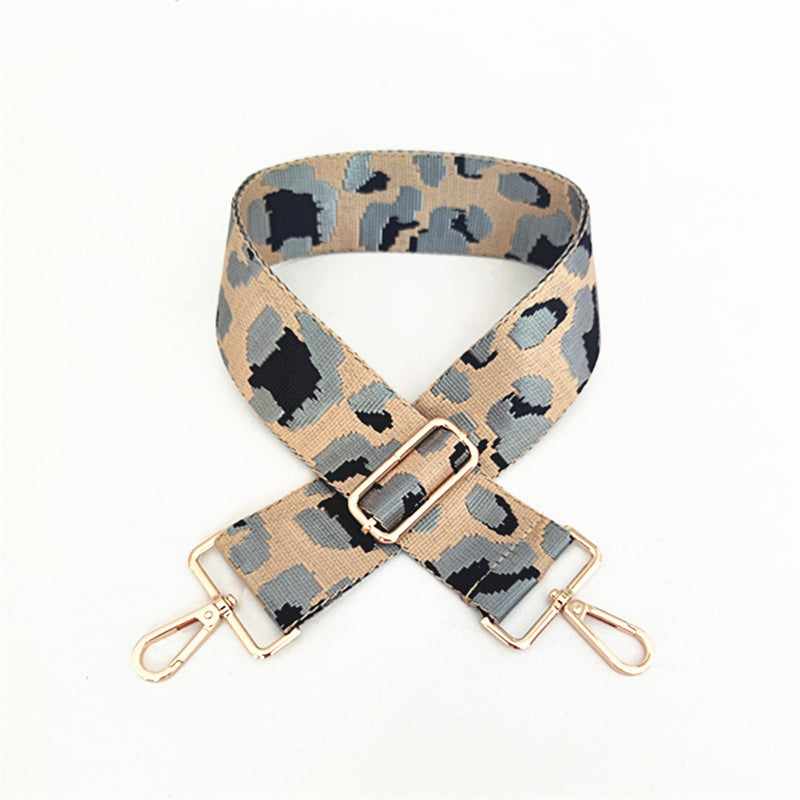 Thicken Color Female Bag Accessories Leopard Print Tie Long Shoulder Strap One Shoulder Messenger Extended Shoulder Strap Replacement Jacquard Bag Strap