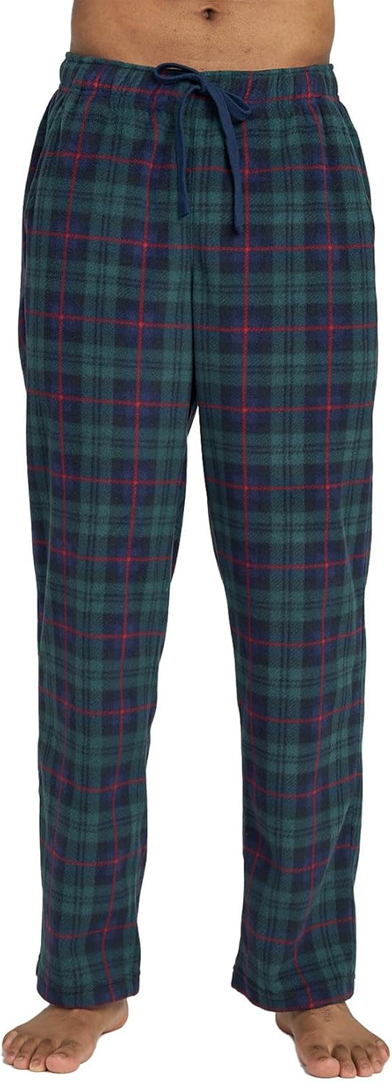 Men'S Pajama Pants Cotton Flannel Plaid Lounge Fleece Warm Sleepwear Pants PJ Bottoms Drawstring and Pockets M39/M128
