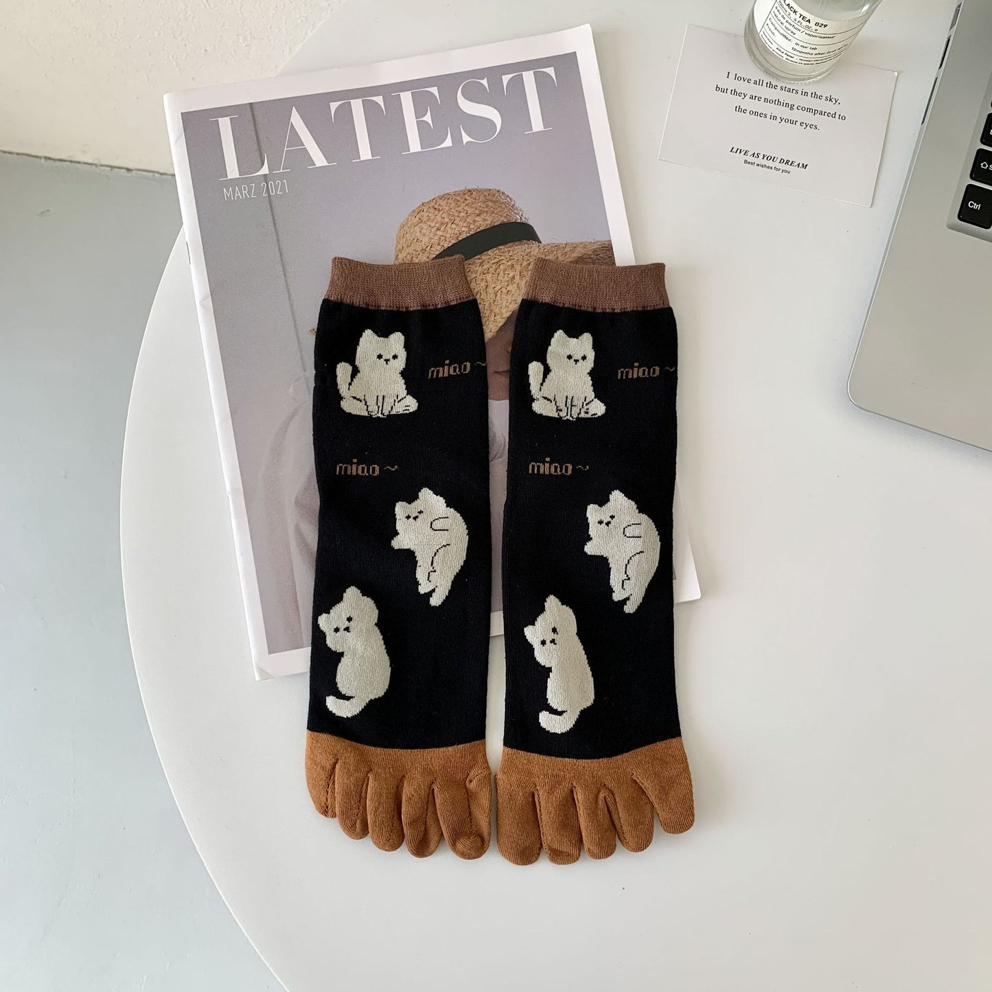 Women's Mid Tube Stockings Cute Cartoon Pattern