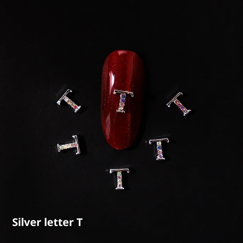 Nail Crystal LZ Personality 26 Letters Alloy Ornament