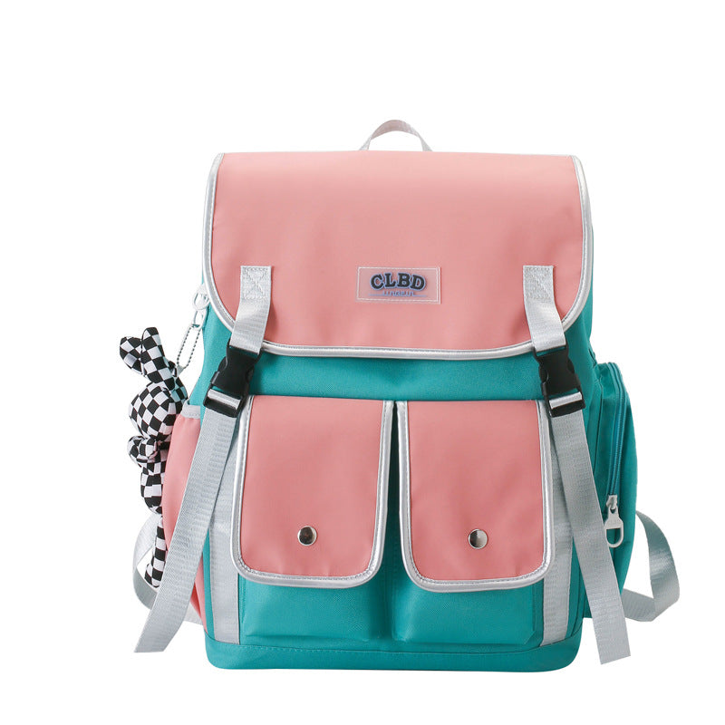 Color Matching Student Schoolbag Korean Style Versatile Large Capacity