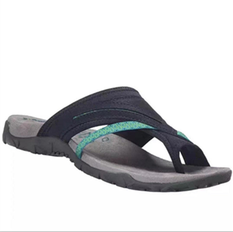 Summer Leisure Fish Mouth Slope With Cross Straps