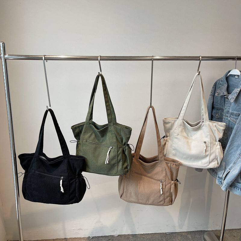 Womens Casual Corduroy Tote Bag Versatile And Easy To Style