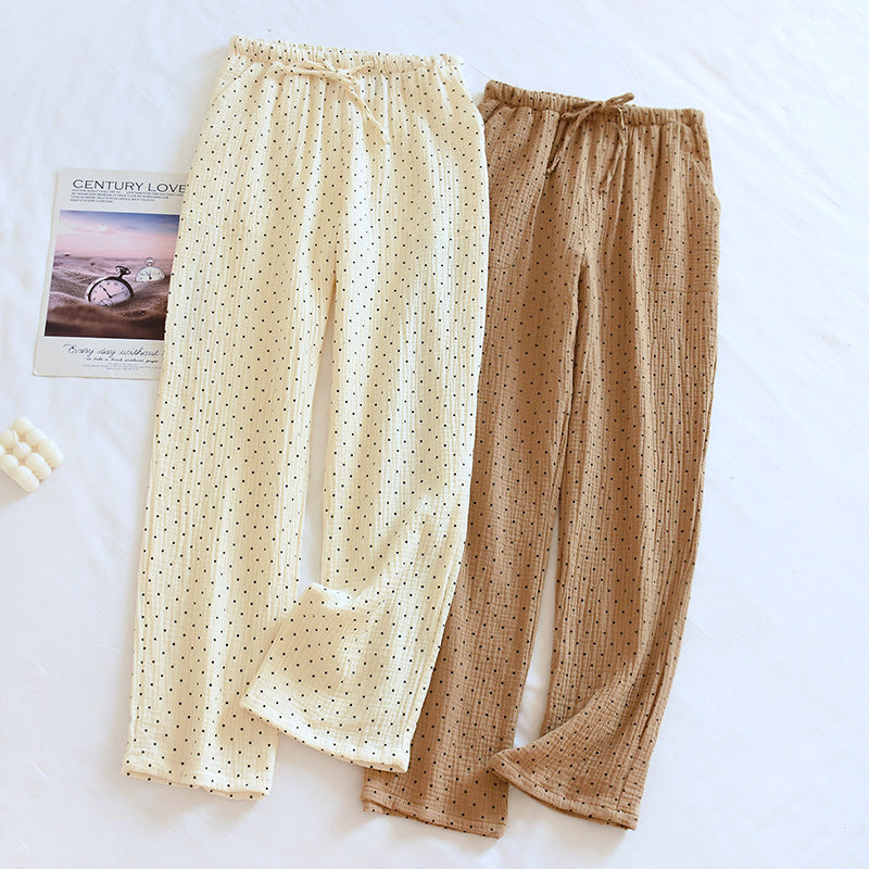 Women's Fashion Loose Cotton Gauze Home Pants