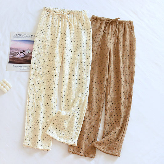 Women's Fashion Loose Cotton Gauze Home Pants