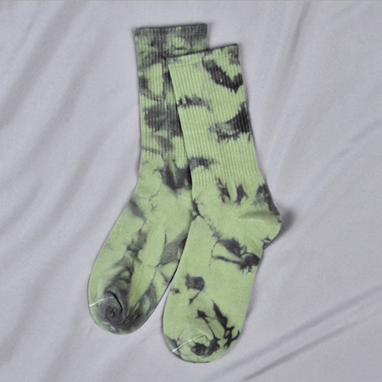 Tie-dye Sokker Til Mænd Og Kvinder I Mid-Tube High Top Street