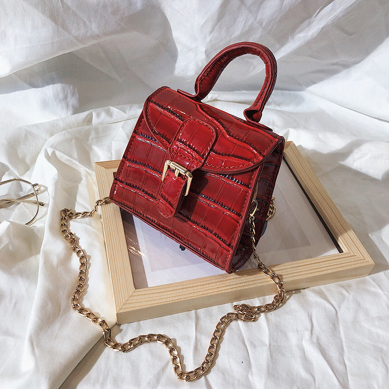 Net Red Mini Horseshoe Bag Fashion Stone Pattern Messenger Bag