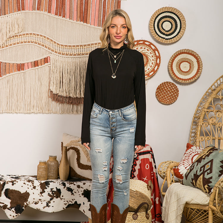Luźna koszula w kratę z długim rękawem, pluszowa, casualowa