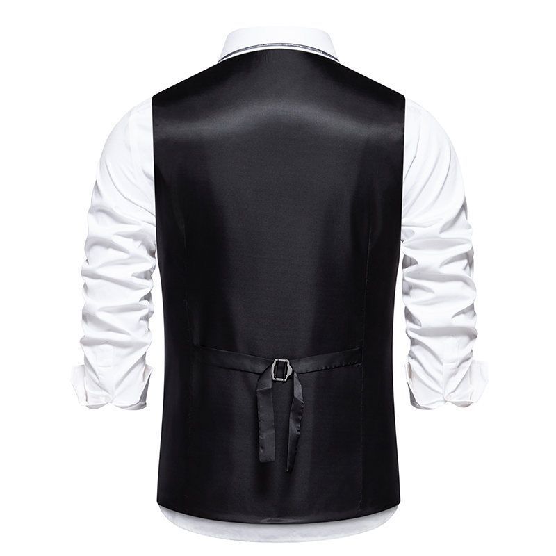 New Mens Stylish Vertical-striped Double-breasted Waistcoat