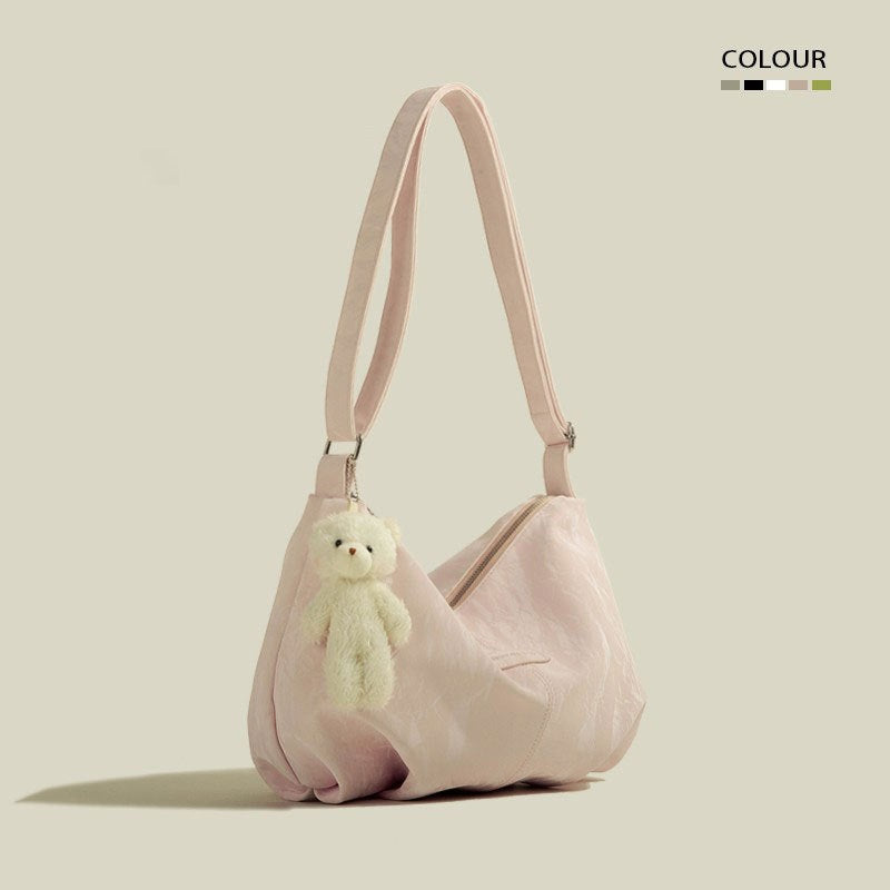 New Mori Style All-match Commute High-grade Velvet Large Capacity Lightweight Tote Bag
