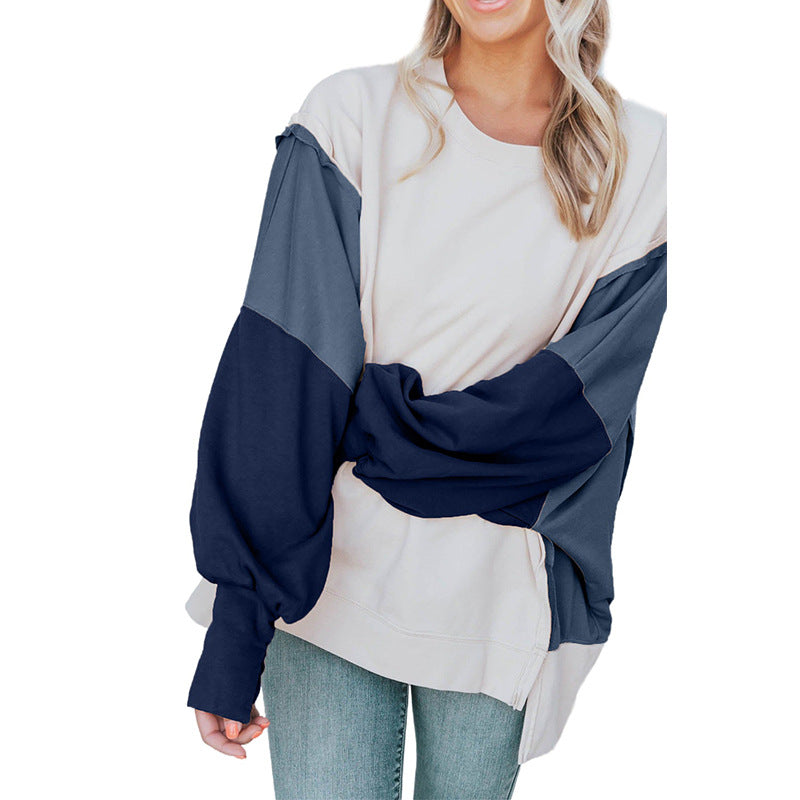 Ladies New Color Matching Long-sleeved Sweater