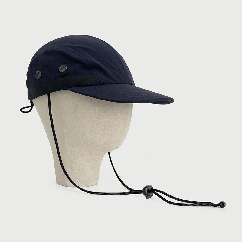 Women's Sunscreen Shade Black Drawstring Baseball Hat