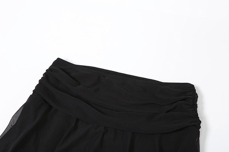 Women's Solid Color Slim Street High Waist Voile A- Line Skirt