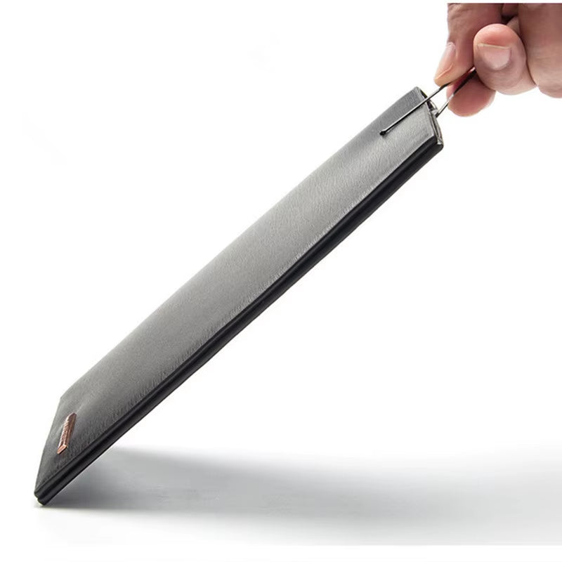 Microfiber Synthetic Leather Wallet for Men, Thin Clutch Bag, Long Wallet, Slim Wallet, Perfect Purse