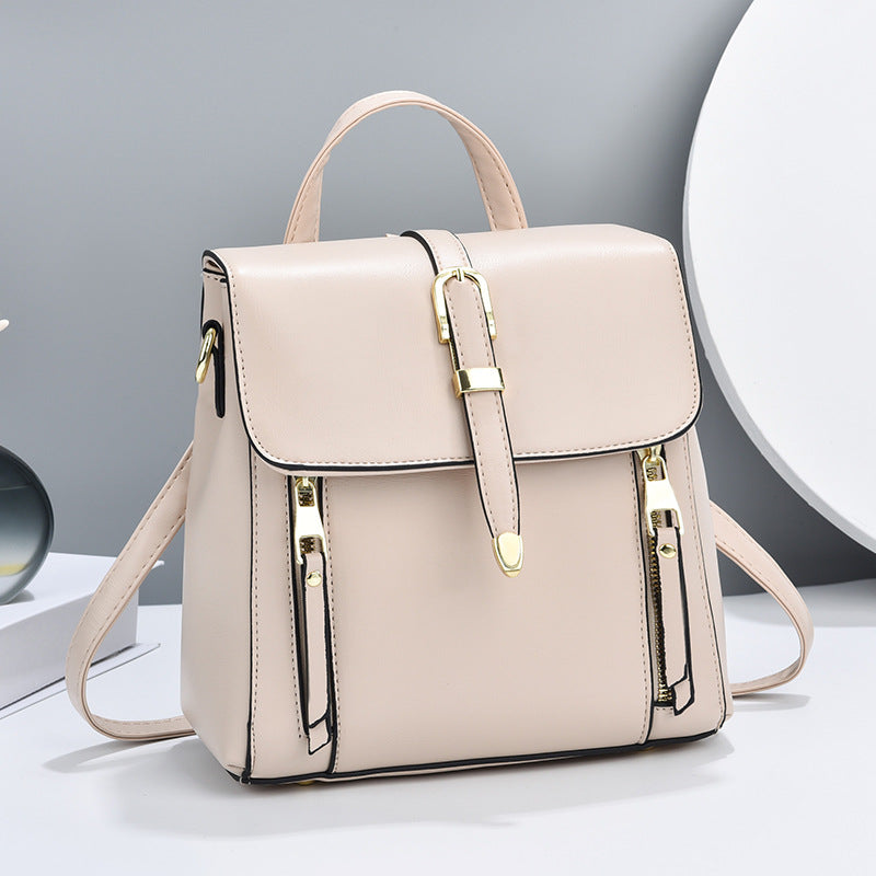 Women's Fashionable All-match Leather Lightweight Western Style Backpack