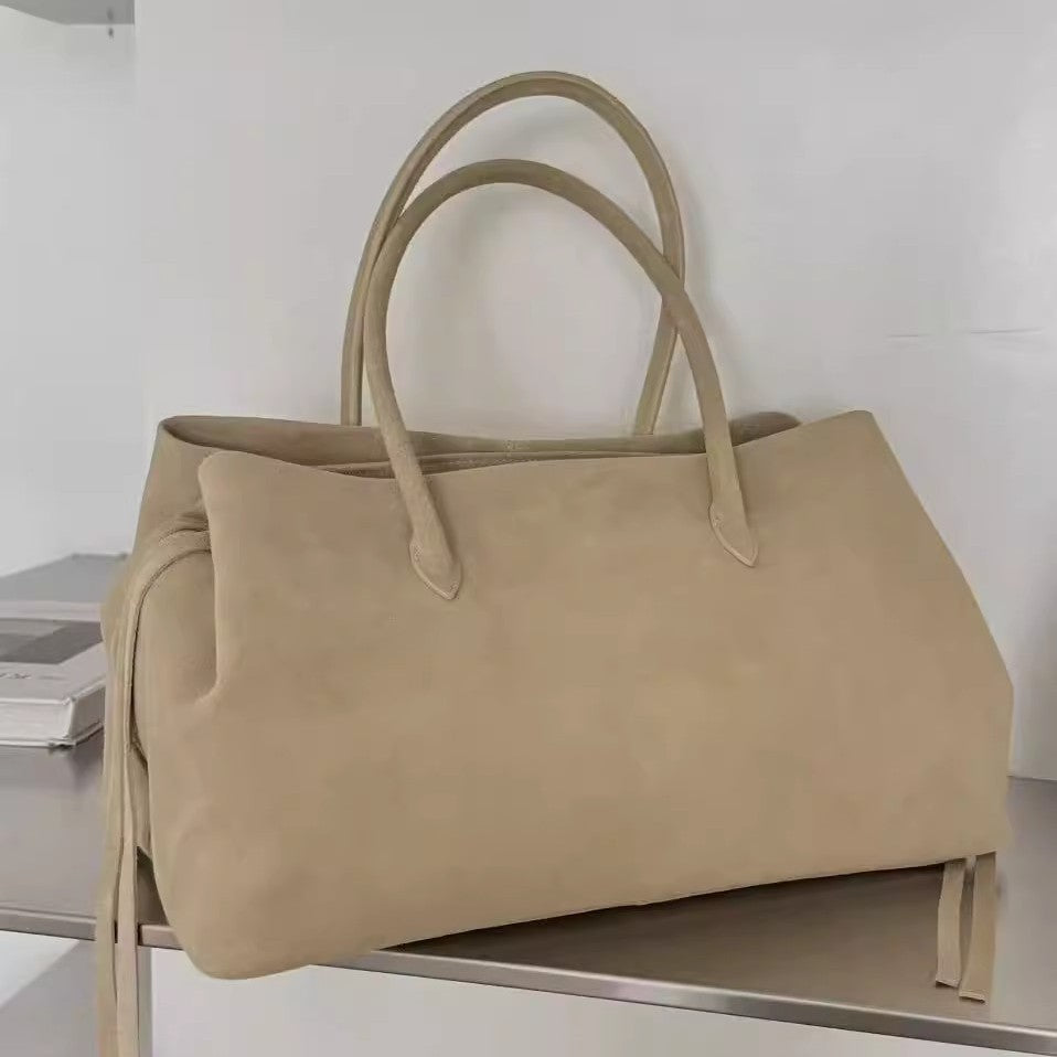 Fashionable All-match Suede Tote Commuter Design Portable Shoulder Messenger Bag