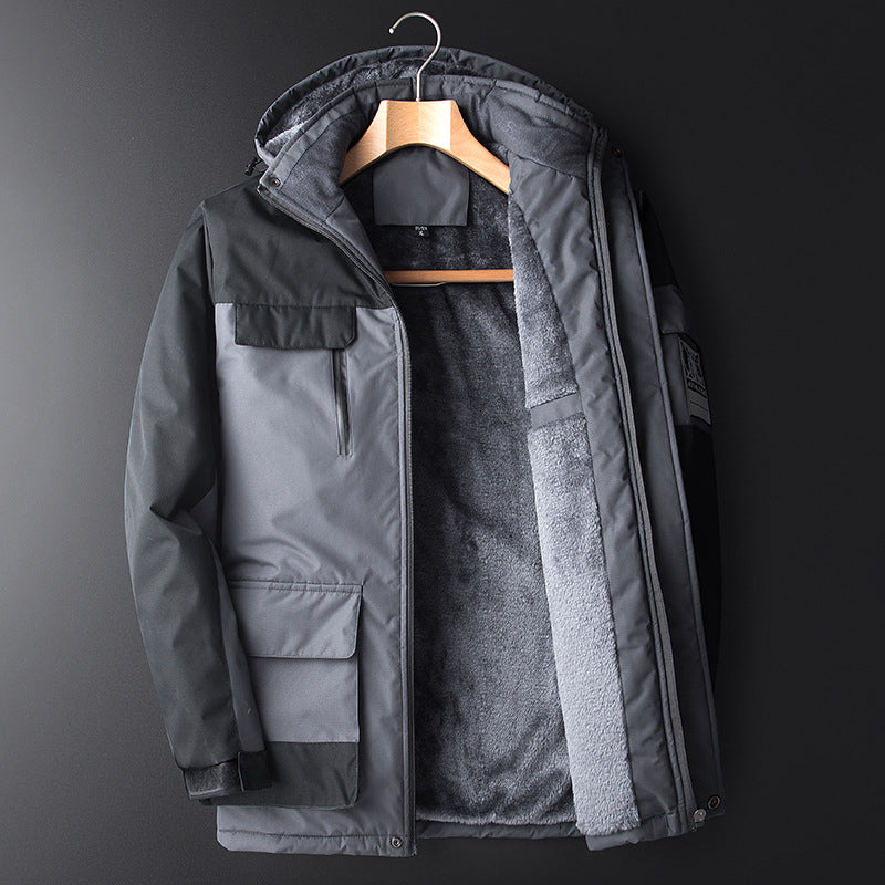 Windproof And Warm Mountaineering Suit With Removable Cap