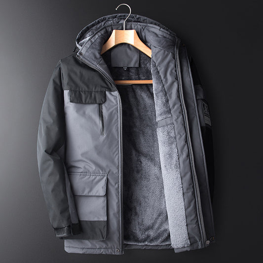 Windproof And Warm Mountaineering Suit With Removable Cap