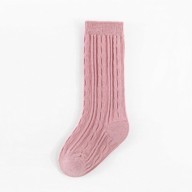 Spring And Summer Combed Cotton Long Tube Baby Knee Length Socks