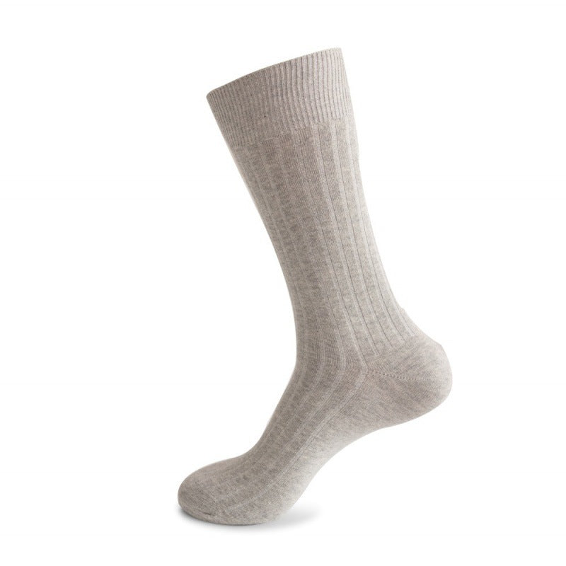 Men's Striped Combed Cotton Double Needle Plus Size Stockings