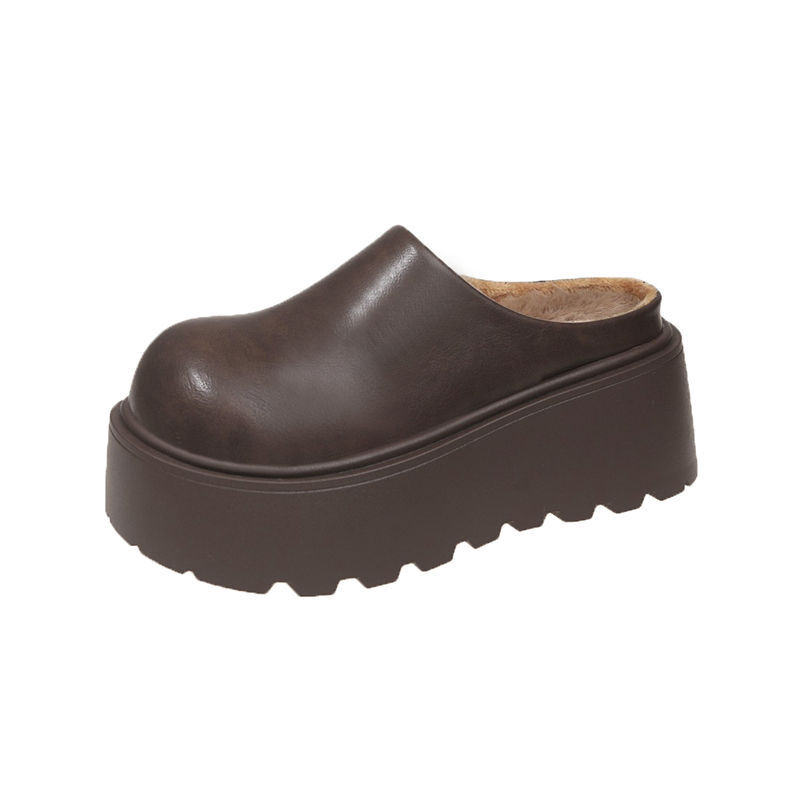 Thick Bottom High-grade Retro Muffin Bottom Cotton Slippers Women