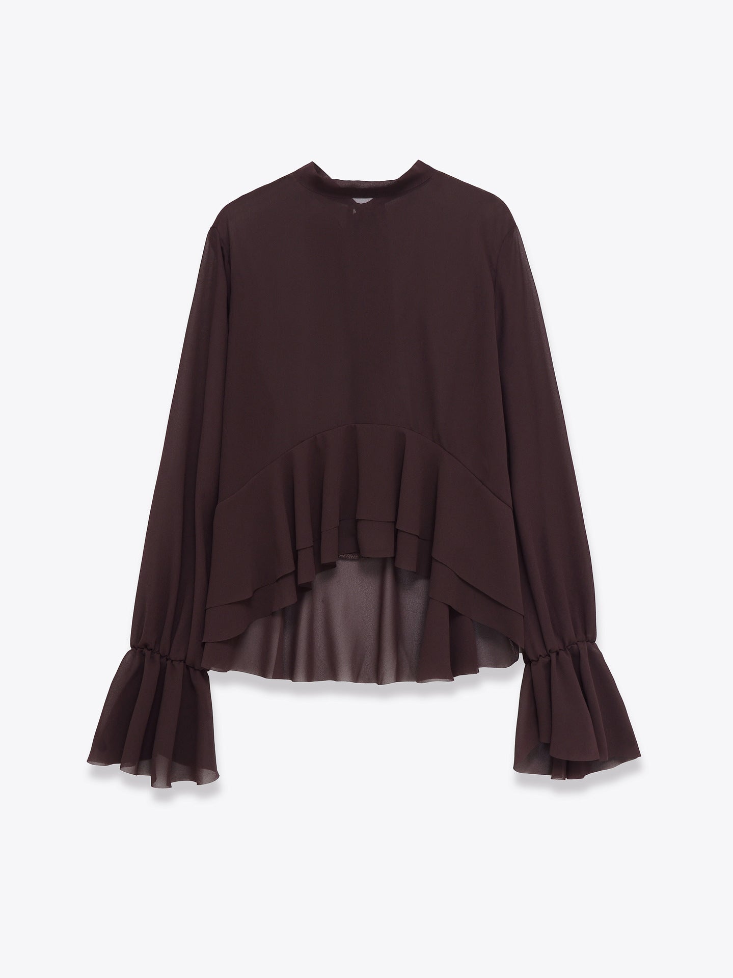 Elegant Chiffon Top With A Flowing Ruffled Hem