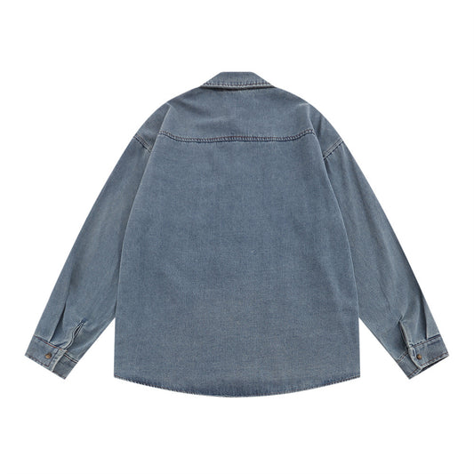 Stitching Contrast Color Irregular Shirt Coat