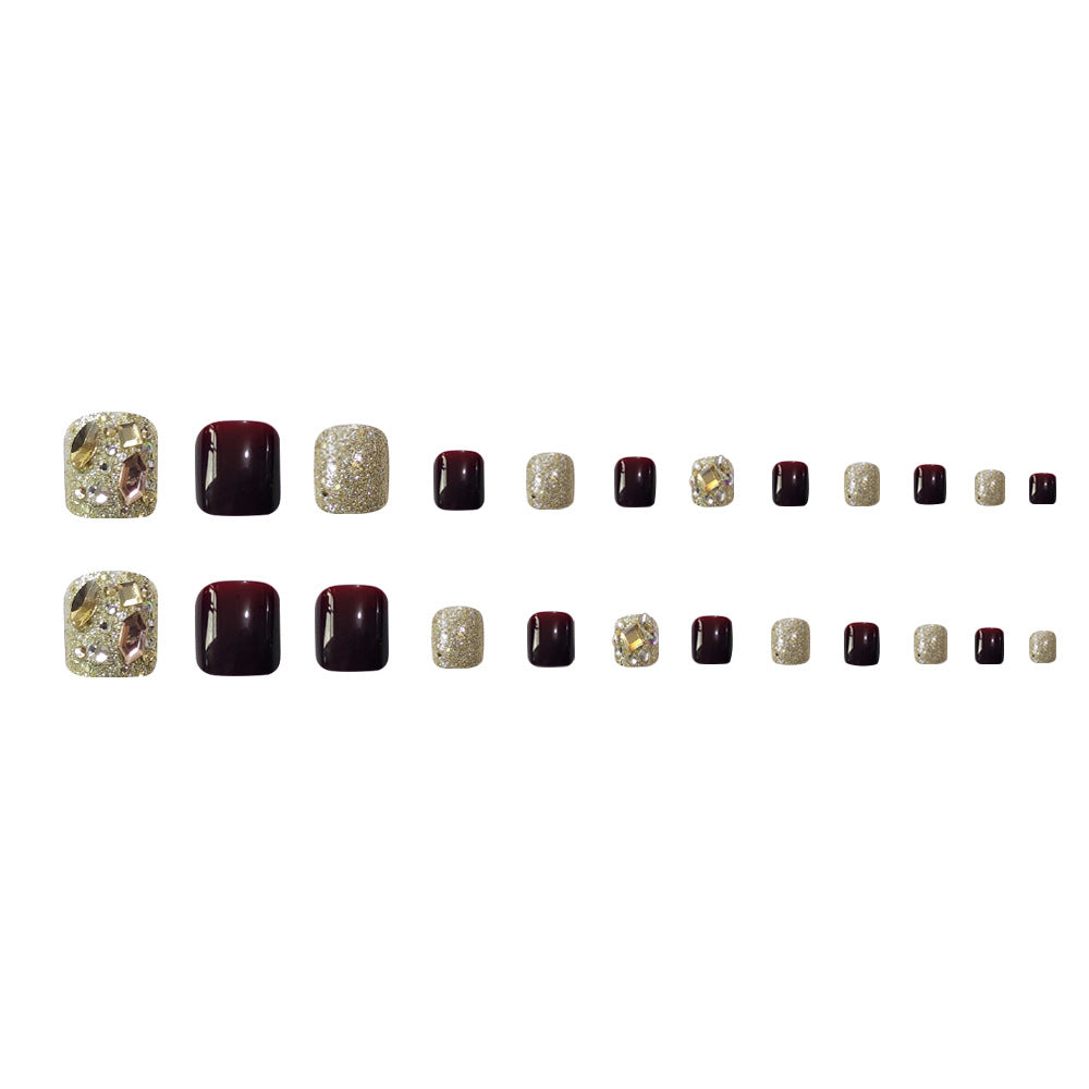Wine Red Finished Handmade Wear Short Nail