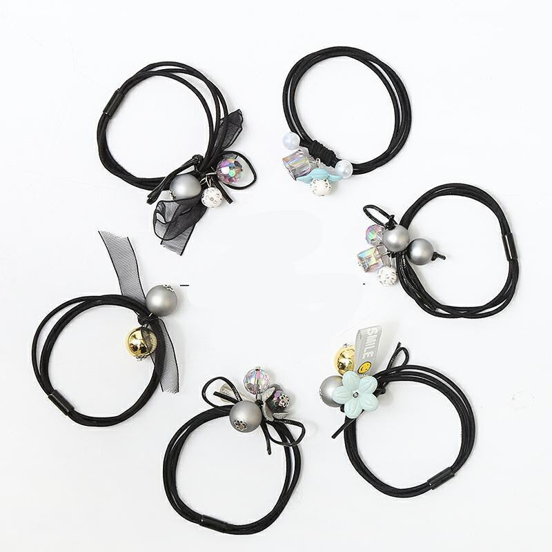 Ocean Blue 6 Piece Hair Tie Adult Crystal