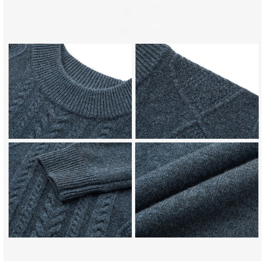 Thick Solid Color Business Casual Men's Sweater