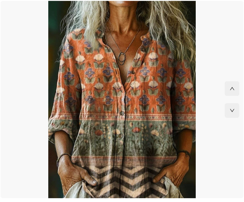 European And American Leisure Floral 3D Printed Shirt Women's Clothing