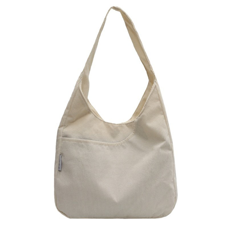 Simple Corduroy Shoulder Bag Fashion Canvas