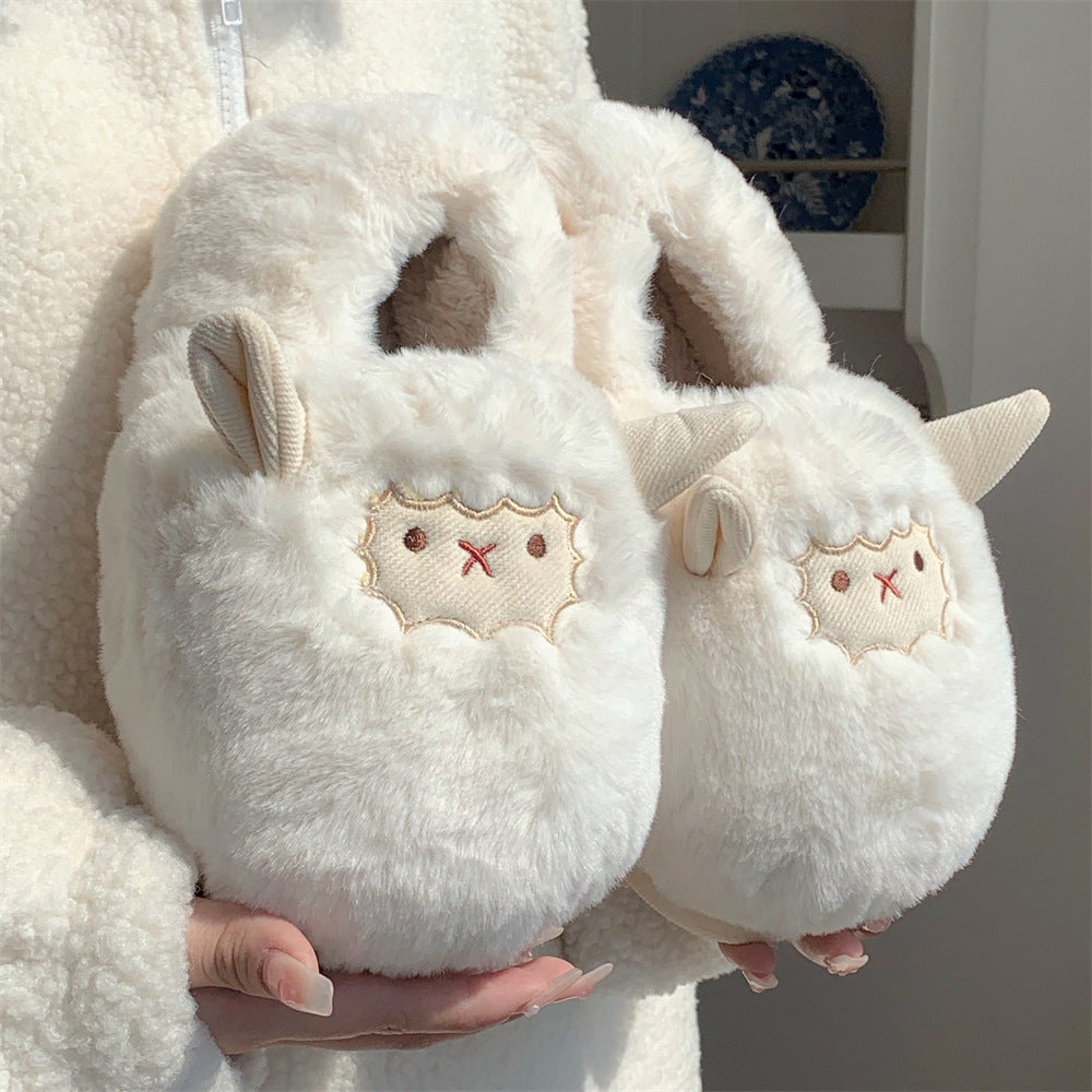 Ladies Warm Plush Cotton Slippers With All Cover Heel