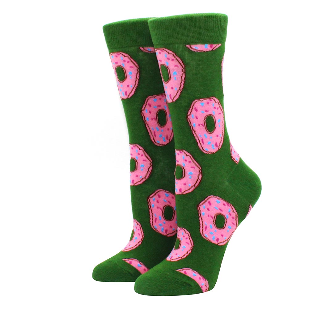 Colorful Women's Cotton Round Socks Funny Banana