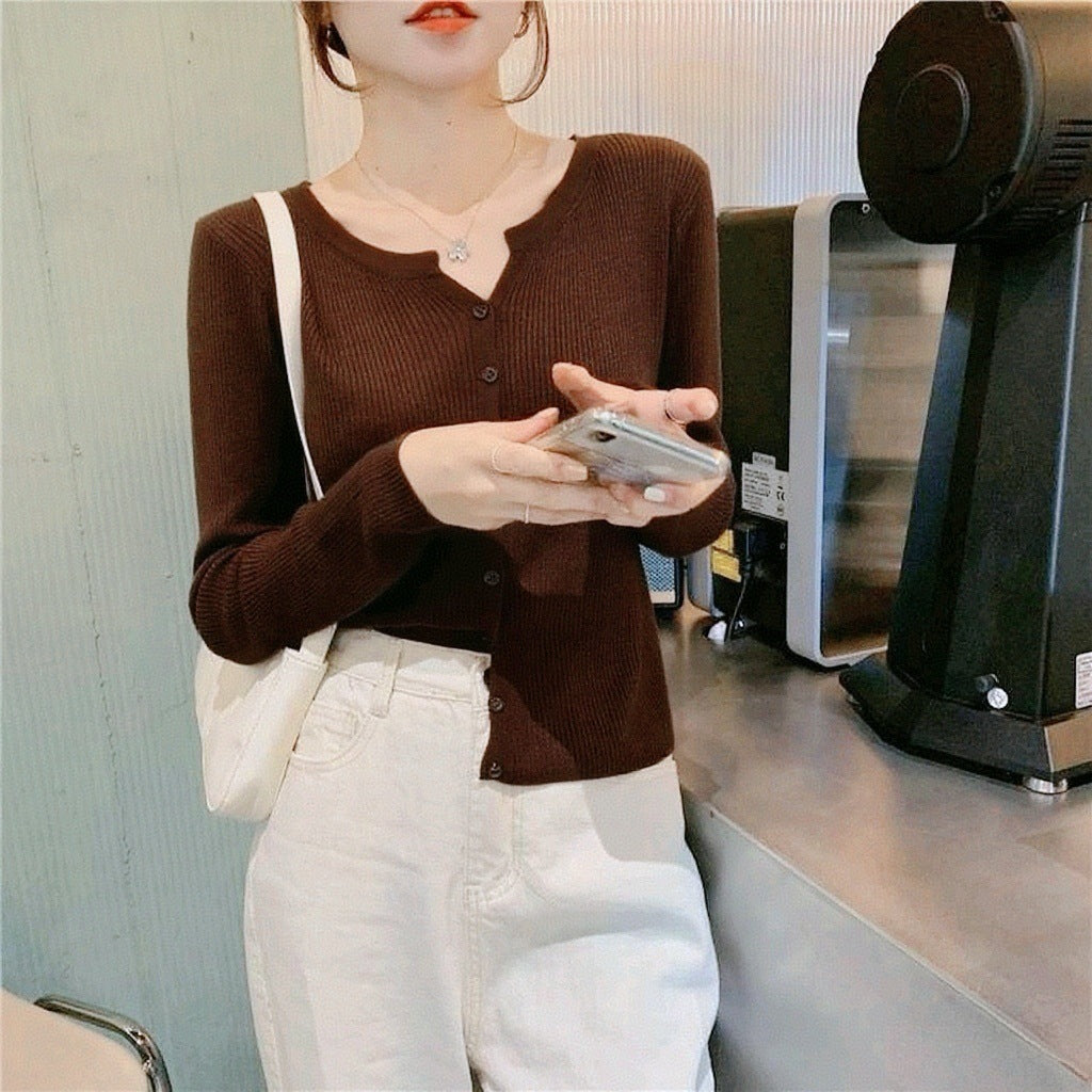 Outer Wear Slim Fit Sweater Cardigan Outerwear Top