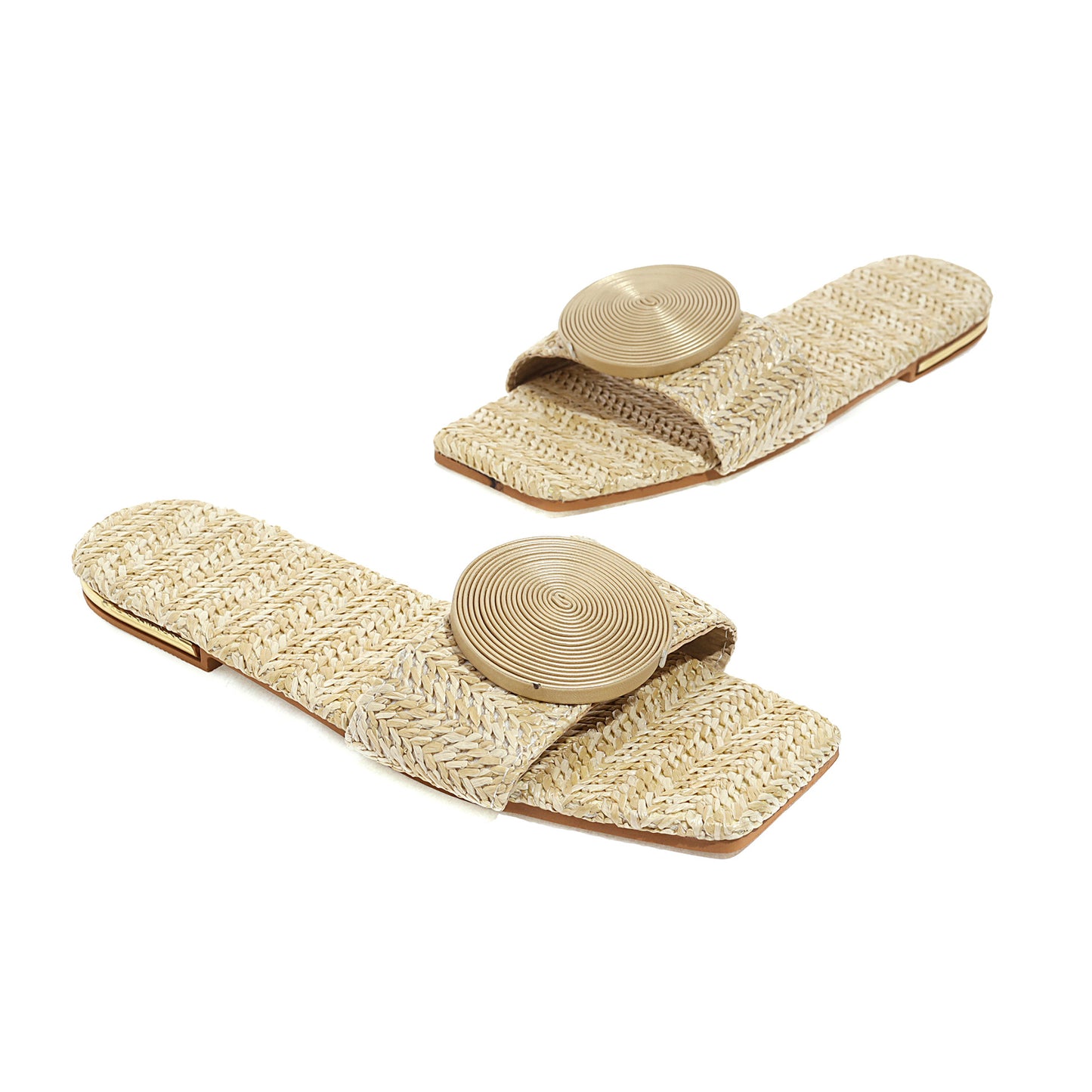 Summer Comfortable Flat Square Head Outdoor Slippers