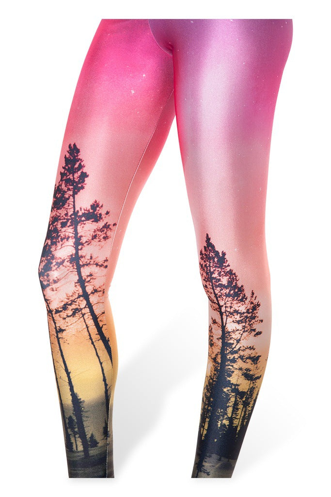 Blue Sky White Clouds And Sea Digital Printing Leggings